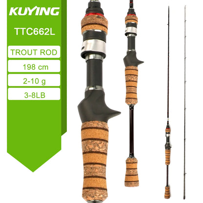 KUYING TETON Stream Trout 1-3lb 2-4lb 3-8lb Fishing Rod Lure Cane Spinning Baitcasting FUJI Carbon UL L SUL Ultralight