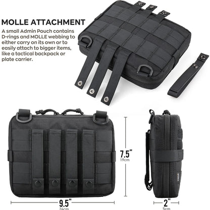 Tactical Molle Pouch Utility Admin Pouch EDC Medical Bag Attachment EDC Pouch Backpack Small Gear Gadget Organizer for Hunting