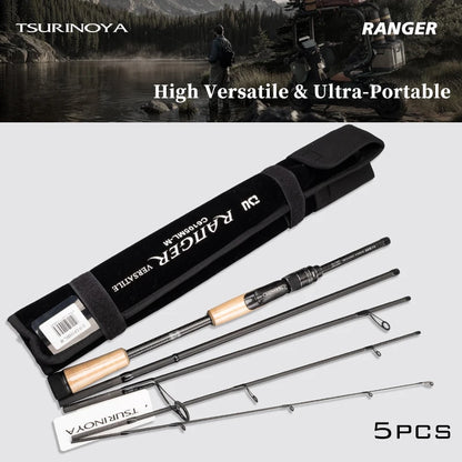 TSURINOYA Travel Fishing Rod RANGER 2.08m 2.09m 2.21m L-ML、ML-M FUJI A Guide Fast Action Portable Spinning Casting Bass Rod