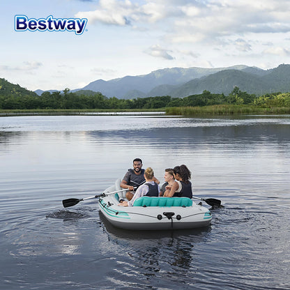 Bestway 65159/65158 4-5 Person Inflatable Kayak - Durable PVC Material, Large Adventure Boat, Kit Format