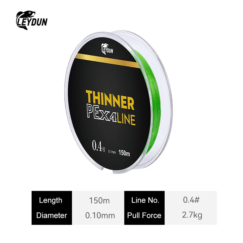 Leydun Micro THINNER Fishing Lines 100m 150m 4 Strands Braided PE Japan Monofilament Fishing Line Set Carp Fly Fishing Wire