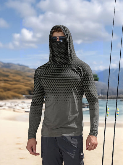 Men Hood Fishing Shirt long sleeve Fishing clothing fishing t shirt uv protection fishing shirt Fishing Apparel Quick Dry