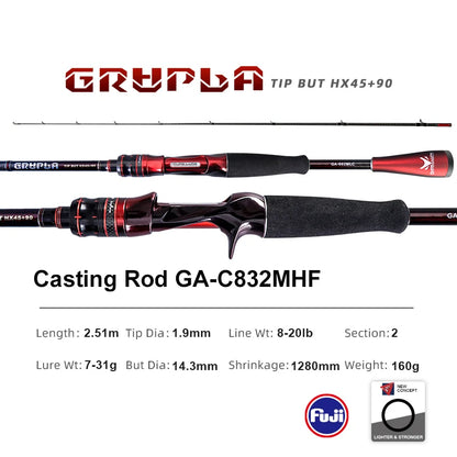PURELURE GRUPLA Spinning Casting Rod High Carbon Universal Long Throwing Fishing Rod in FUJI Accessories Fast