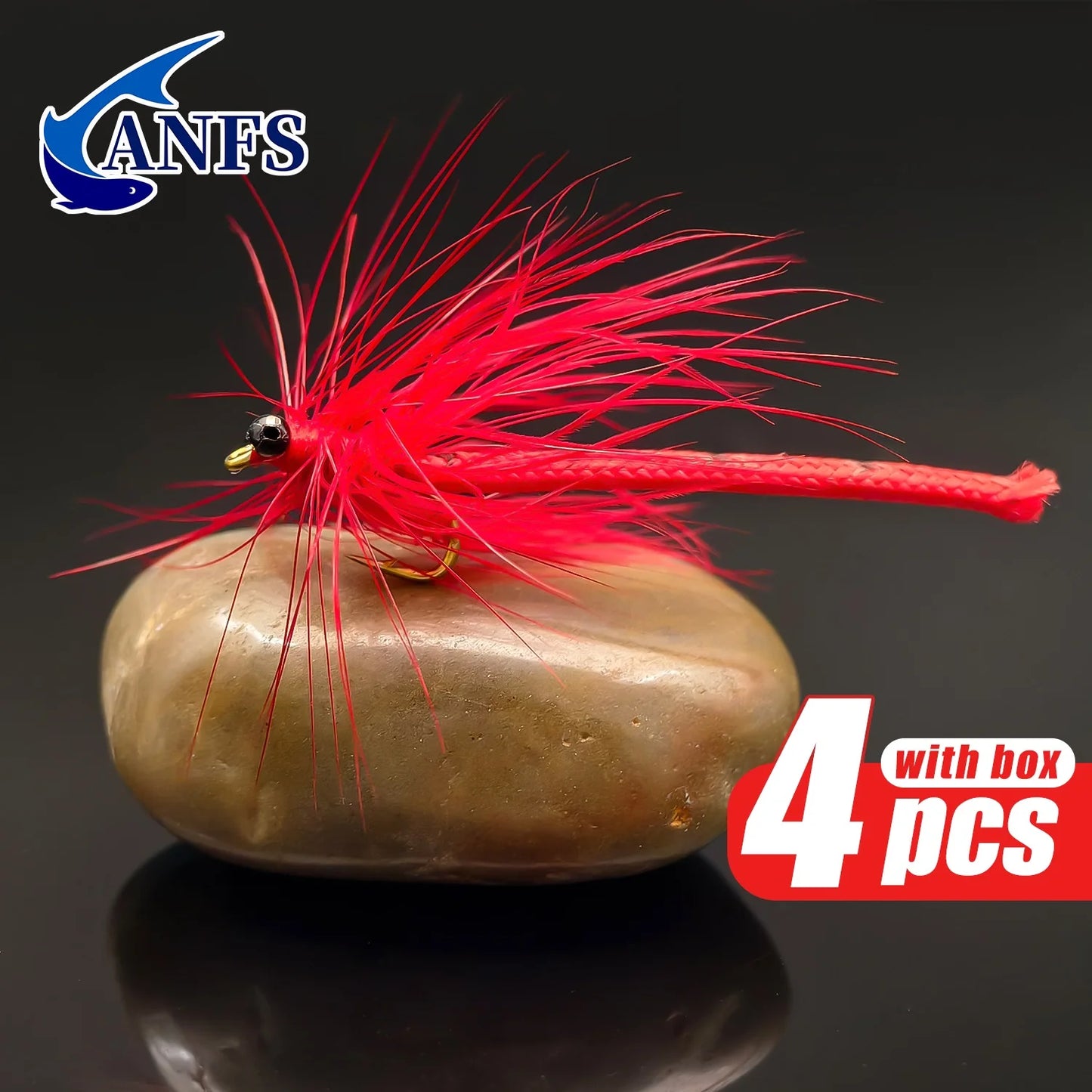 ANFS 4pcs Fly Fishing Flies with Storage Box ,Fly Fishing Lure Bait for Trout,Hand Made Fly Fishing Kit
