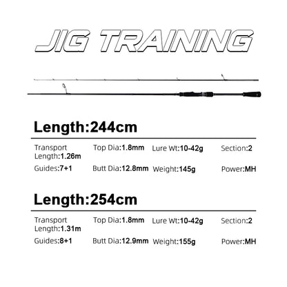 MIFINE JIG TRAINING SPIN Fishing Rod Lure Weight 3-14g/5-21G/ 7-28g/10-42g/12-56g/20-85g Fast Hollow Tip Bass Pike Spinning Rods