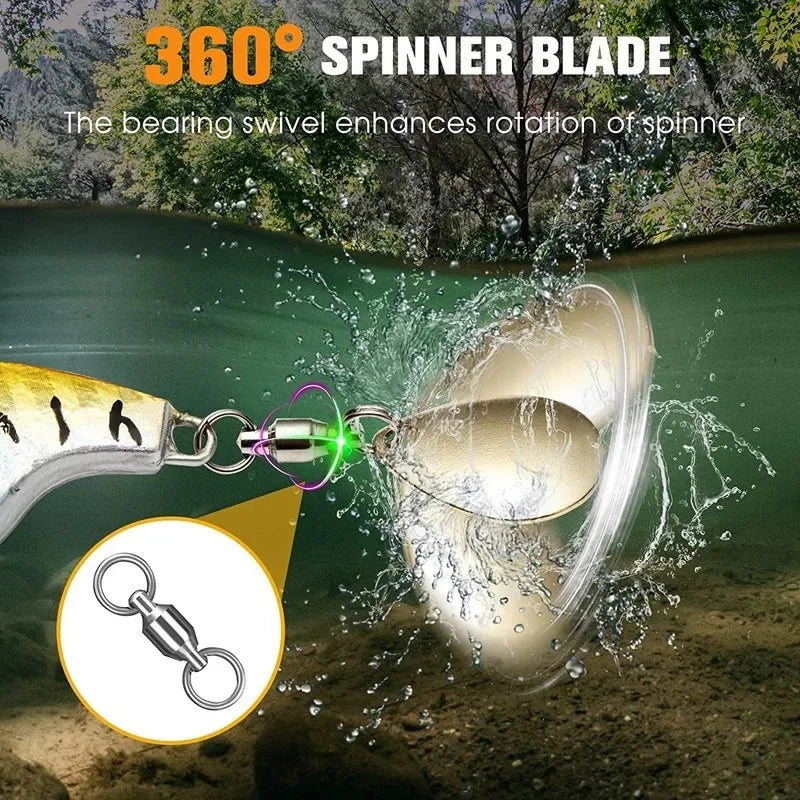 5 Pieces Fishing Lure Kit Metal VIB Artificial Bait Sinking Spinner Spoon Fishing Lures Jigs Fishing Tackle Puff Mouth Fake Bait