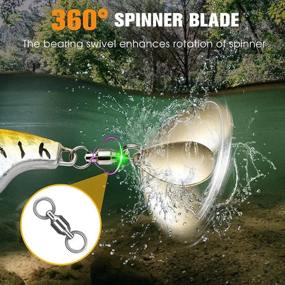 5 Pieces Fishing Lure Kit Metal VIB Artificial Bait Sinking Spinner Spoon Fishing Lures Jigs Fishing Tackle Puff Mouth Fake Bait