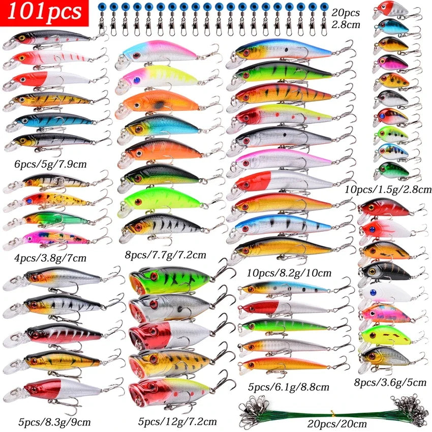Mixed Fishing Lures Kit Lure Set Wobbler Crankbaits Swimbait Minnow Hard Baits Spiners Carp Fishing Tackle