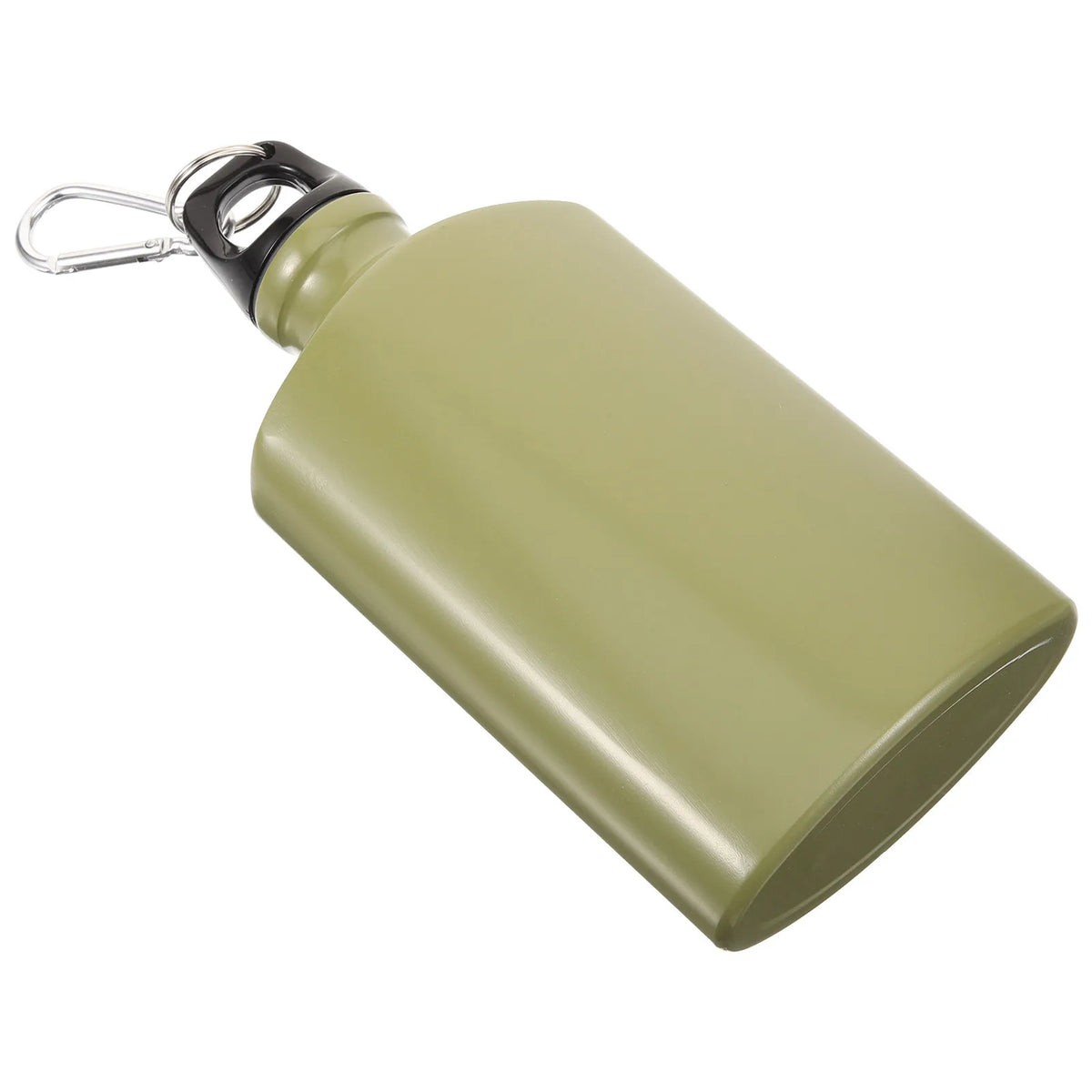 Durable Aluminum Canteen 500ml Flat Portable Water Bottle for Outdoor Camping Hiking Travel Lightweight Army Green