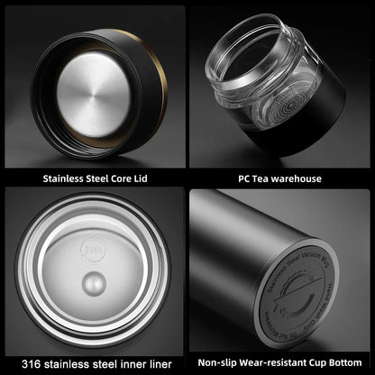 316 Stainless Steel Thermos For Tea Vacuum Insulated Water Bottle Tumbler Tea Infuser Thermos Bottle LED Temperature Display