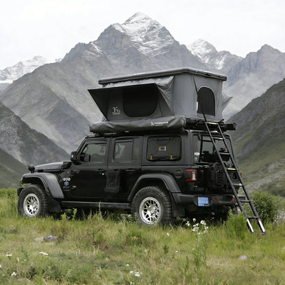 YoungHunter Aluminum Roof Top Tent for 1-2 Person Hardtop SUV 4x4 Straight up Design with Gray Fabric 320gms