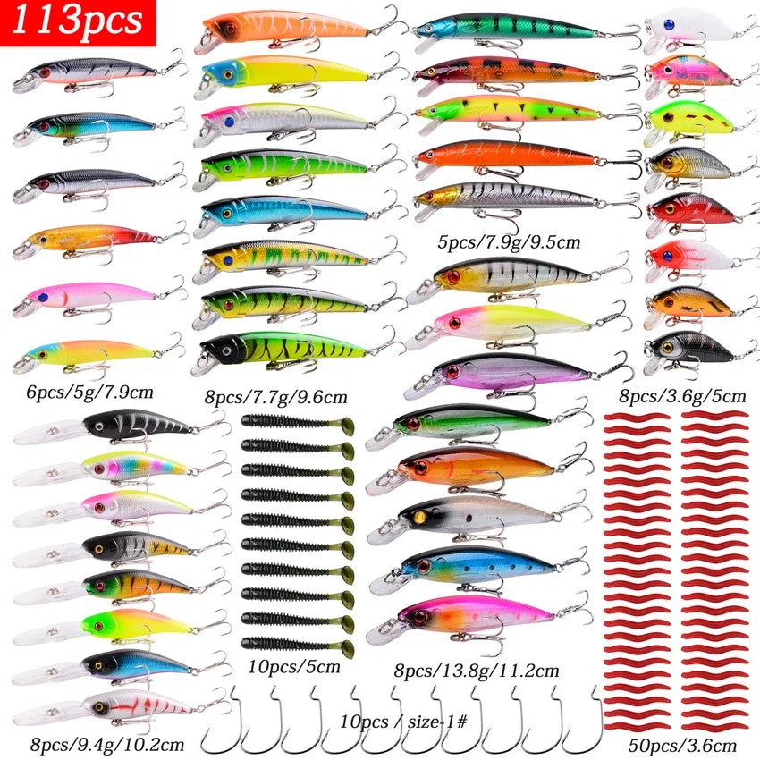 Mixed Fishing Lures Kit Lure Set Wobbler Crankbaits Swimbait Minnow Hard Baits Spiners Carp Fishing Tackle