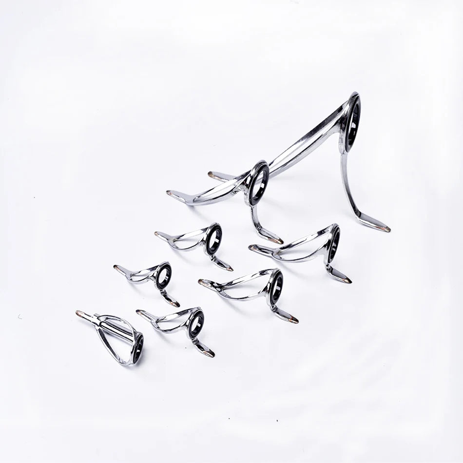 9pcs/Kit MN bracket Thunder Snakehead Spinning Rods Boat Rods Guide Ring DIY SiC Stainless Steel Enhanced Anti-Winding Guide Kit