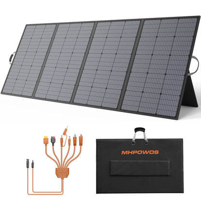 MHPOWOS 400W Portable Solar Panel for Power Stations Foldable Solar Handbag with Kickstands for Solar Generators, RVs, Camping