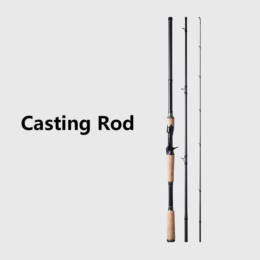 Fuji Guide Ring,3 Sections Lure Rod,Carbon Fiber Ultra Light Spinning and Casting Rod,Distance Throwing,Trout Bass Fishing Rod