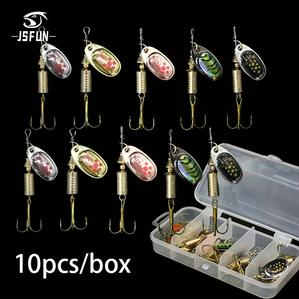Spinner Baits, Fishing Lures, Treble Hook Lures, Metal Blade Spinners, Multi-Color Fishing Kit, Bass Fishing Accessories