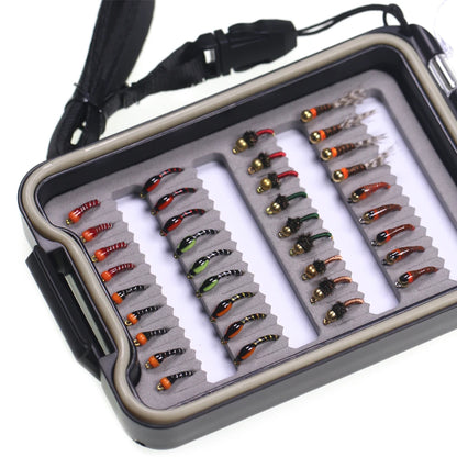 36pcs Fly Fishing Flies Kit Fly Fishing Gear With Epoxy Buzzer Nymph Perdigone Nymphs Assortment Trout Bass Fishing Lure Baits