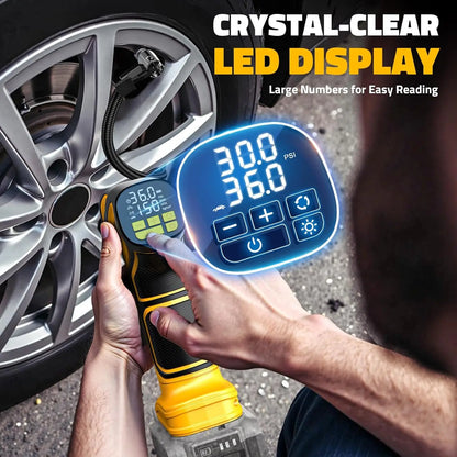 150PSI Tire Inflator Portable Air Compressor Cordless for Dewalt 20V Battery, Car Tire Pump with Digital Gauge & LED Light for