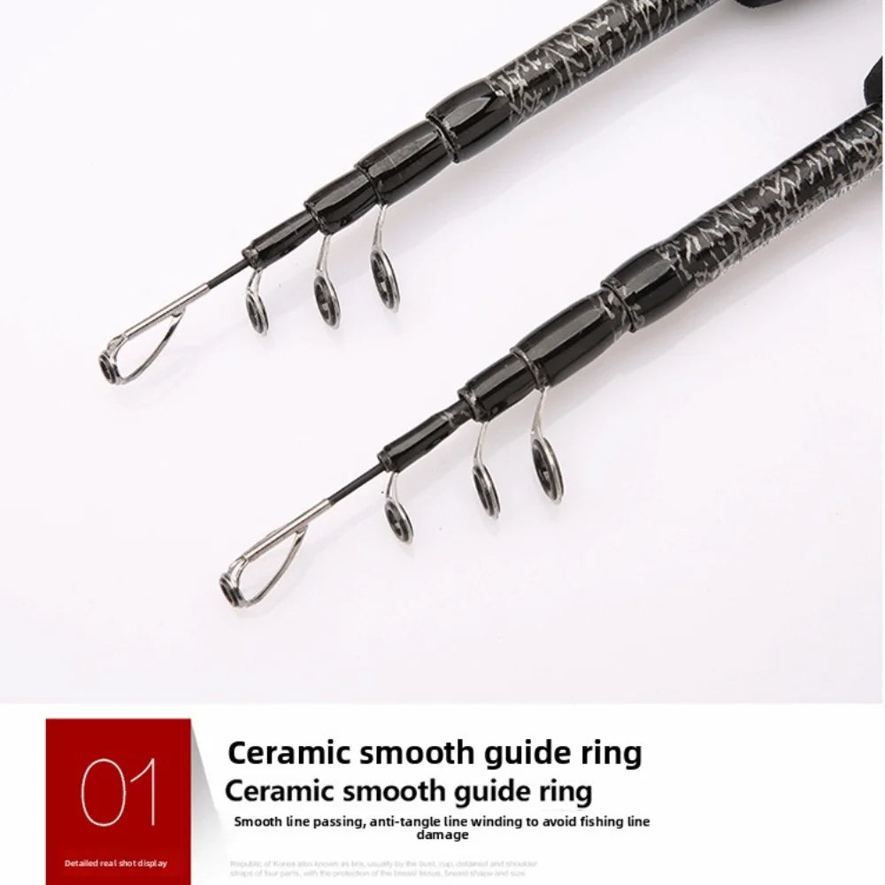 1.65M/1.8M/2.1M Length Spinning Rods Carbon Material Ultralight Weight Casting Fishing Rods Telescopic Design Spinning Type
