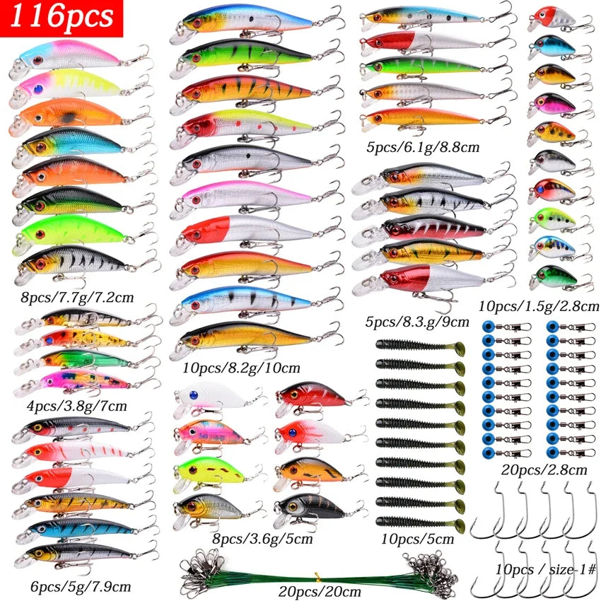 Mixed Fishing Lures Kit Lure Set Wobbler Crankbaits Swimbait Minnow Hard Baits Spiners Carp Fishing Tackle