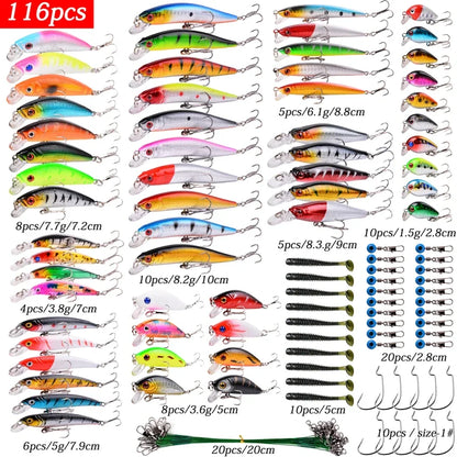 Mixed Fishing Lures Kit Lure Set Wobbler Crankbaits Swimbait Minnow Hard Baits Spiners Carp Fishing Tackle