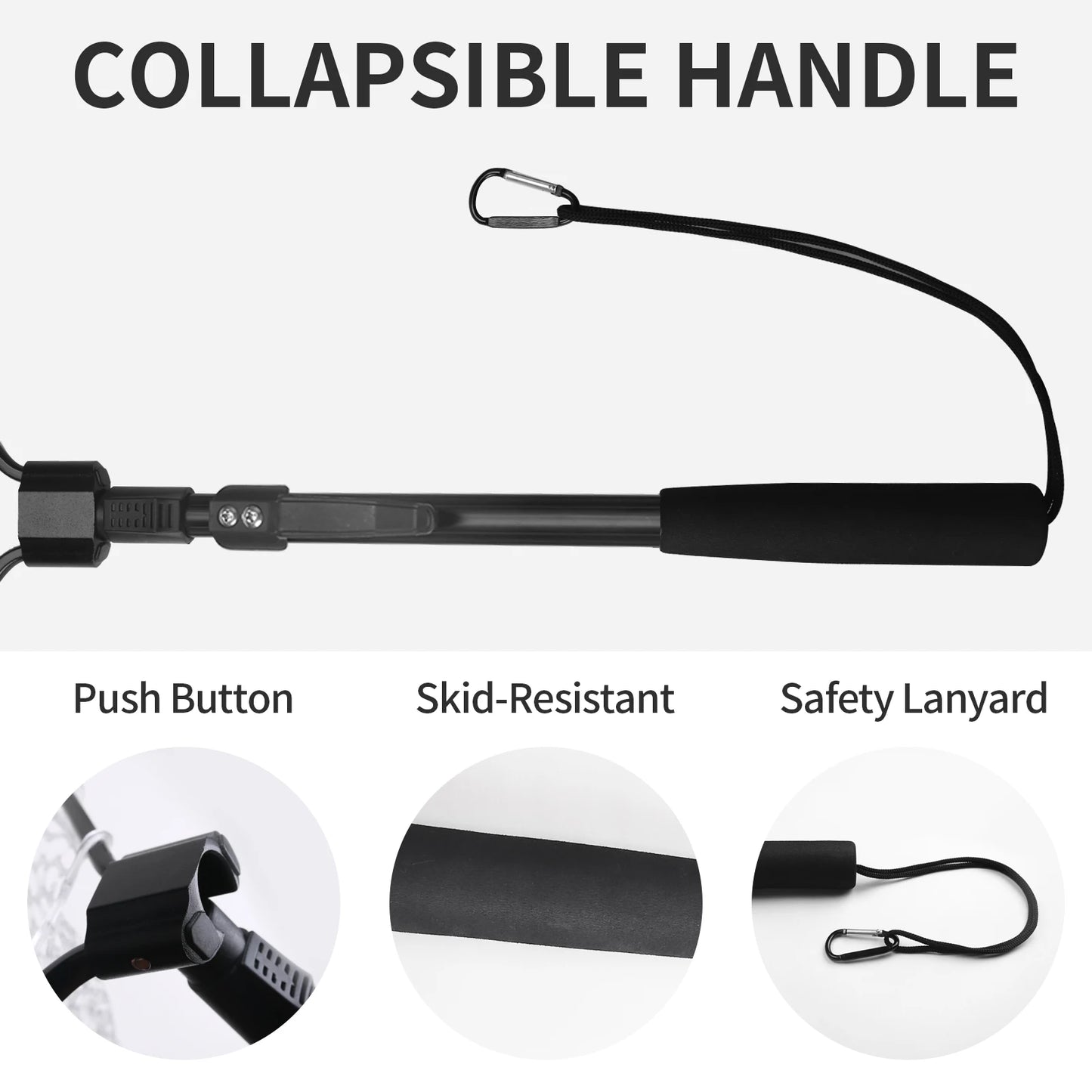Fishing Tool Kit Durable Silicone Mesh Fishing Net Muti-Function Catch and Release Lightweight Portable Landing Net with Handle
