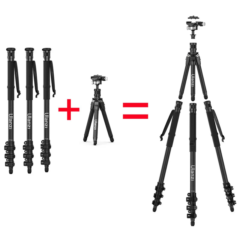 Ulanzi TT35 Monopod Trekking Pole Selfie with Quick Release Adjustable Ball Head for Outdoor Hiking Photography