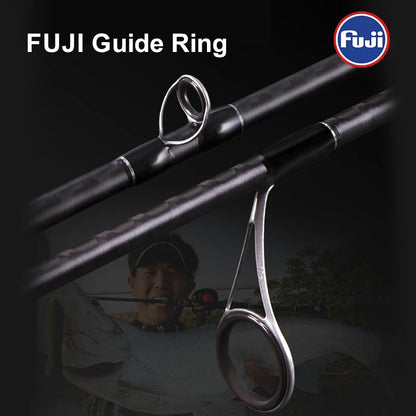 PURELURE JIEKE 9FT Spinning Casting Rod High Carbon Universal Long Throwing Fishing Rod in FUJI Accessories Fast