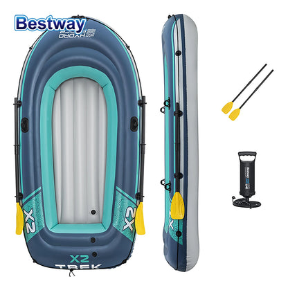 Bestway 61153/61154 2-3 Person Inflatable Kayak - Durable PVC Material, Large Adventure Boat, Kit Forma
