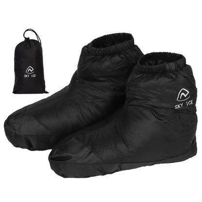 Winter Waterproof Down Soft Slippers Women Men Warm Home Indoor Down Slippers Booties Warm Shoes for Outdoor Camping  Hiking