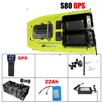 12V GPS Rc Bait Boat 500M Intelligent Cruise Control One Click Return High Speed Night Fishing Pulling Net Towing Hook Carp Boat