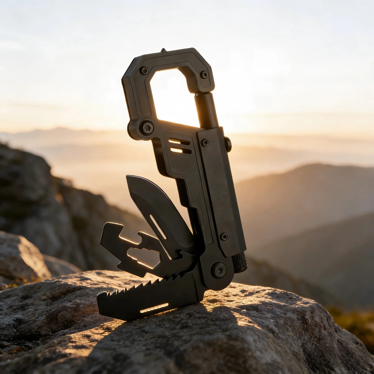 Outdoor multi-functional folding knife,EDC multi-tool climbing buckle, outdoor survival camping knife, tactical pocket Carabiner