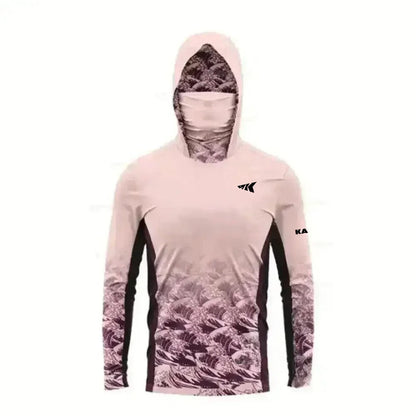 Men's Breathable Quick Dry Fishing Sun Hoodie.2025 UPF50+ Moisture Wicking Outdoor Print Long Sleeve Jersey Top