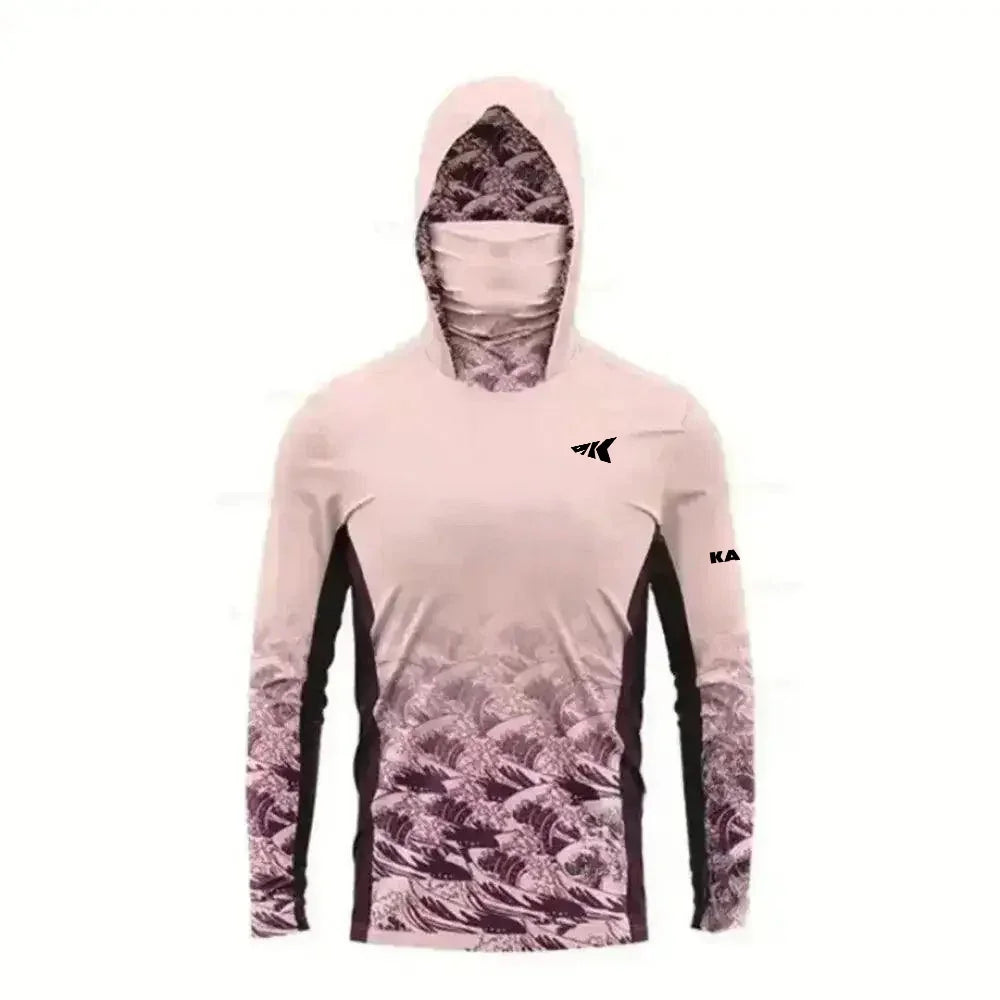 Men's Breathable Quick Dry Fishing Sun Hoodie.2025 UPF50+ Moisture Wicking Outdoor Print Long Sleeve Jersey Top
