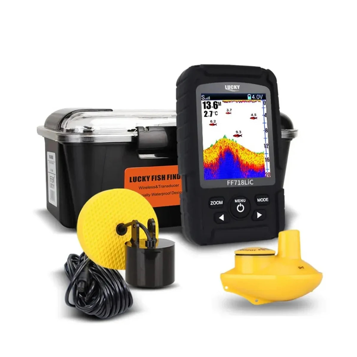 LUCKY FF718LIC Fish Finder Portable Wireless Sonar Sensor Alarm Wired Beam Sensor Depth Sounder 2-in-1 Fish Finder Fishing