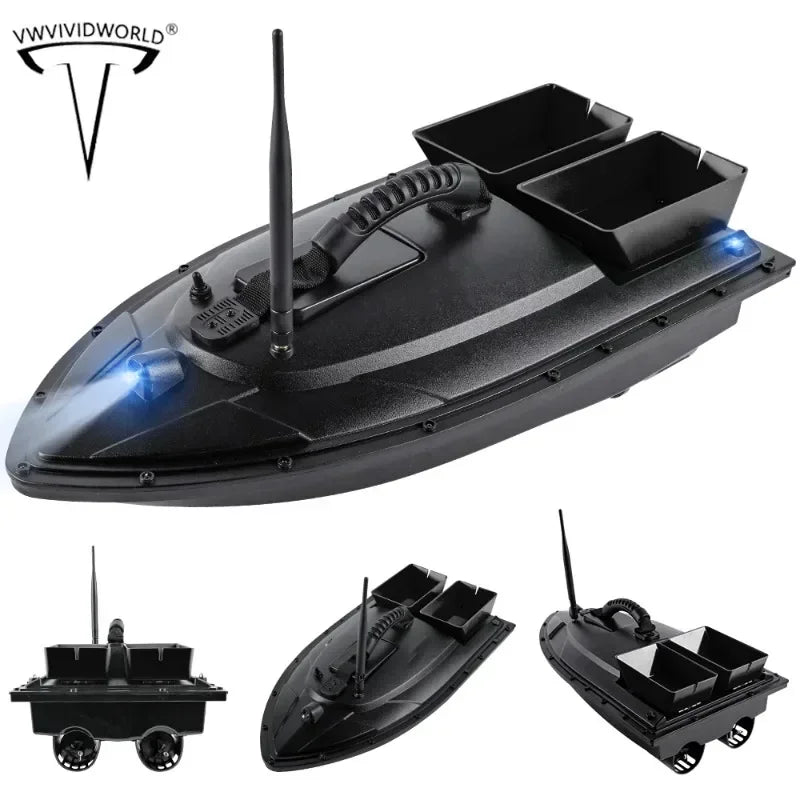 MBLN Remote Control Fishing Bait Boat, 500m Range, Single Hopper, 2kg Load, Waterproof, Cruise Control, One-Key Return.,VX