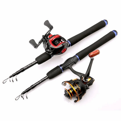 1.65M/1.8M/2.1M Length Spinning Rods Ultralight Weight Telescopic Design Ultralight Fishing Rod Spinning Type Carbon Material