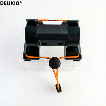 DEUKIO Outdoor Belt Clip Rod Holder Hands-Free Slide Lock System with 360° Rotation for Fly Fishing and Spinning Rods