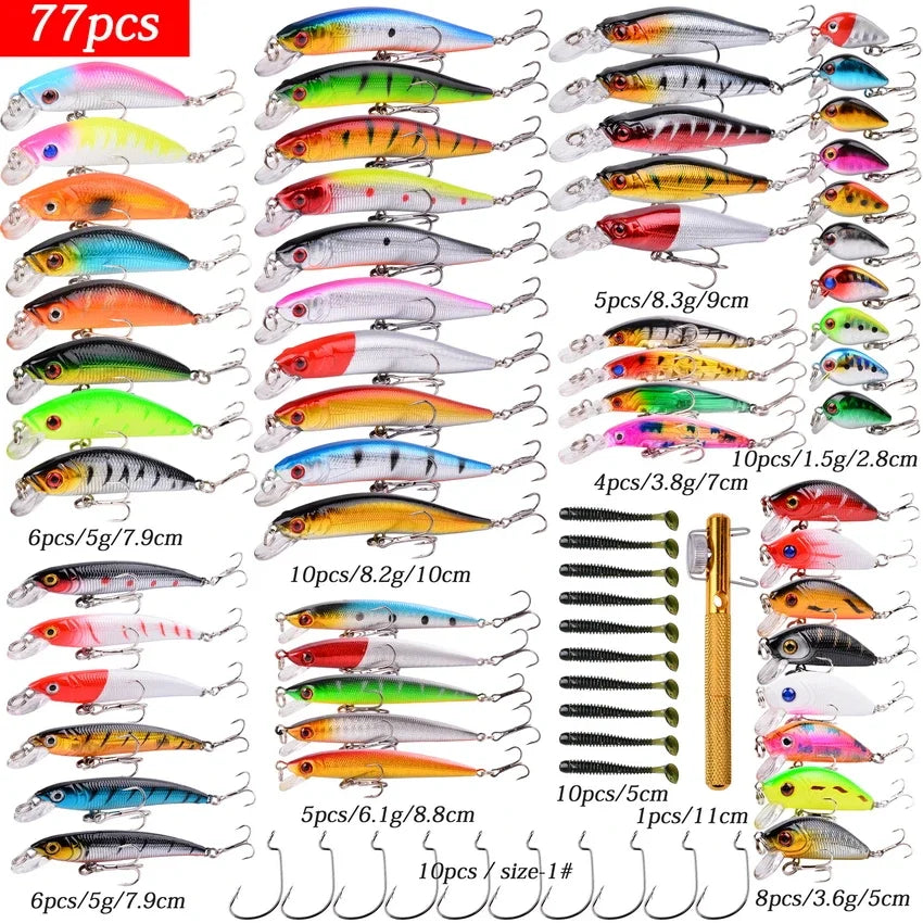 Mixed Fishing Lures Kit Lure Set Wobbler Crankbaits Swimbait Minnow Hard Baits Spiners Carp Fishing Tackle