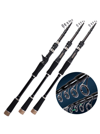GHOTDA  New Carbon Telescopic Lure Rod 1.8M -3M Spinning Rod/Casting Rod professional fishing rod Jigging Fishing Tackle