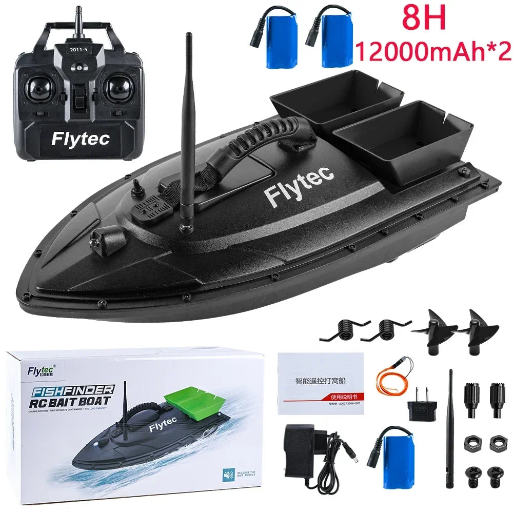 MBLN Remote Control Fishing Bait Boat, 500m Range, Single Hopper, 2kg Load, Waterproof, Cruise Control, One-Key Return.,VX