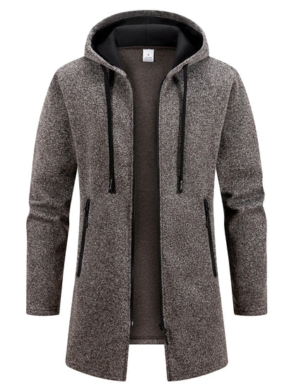 New Streetwear Men's Long Sleeve Sweatshirts for Men Zipper Hooded Oversize Winter Warm Jacket Coat Outdoor Tracksuit Men