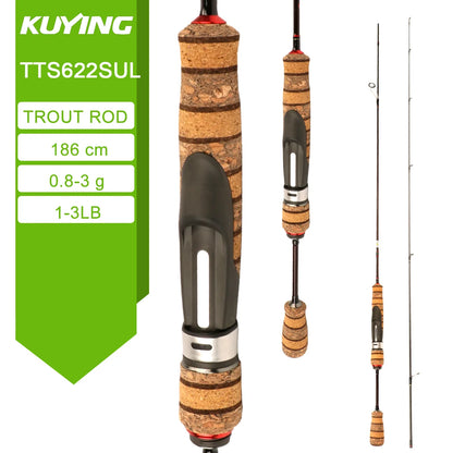 KUYING TETON Stream Trout 1-3lb 2-4lb 3-8lb Fishing Rod Lure Cane Spinning Baitcasting FUJI Carbon UL L SUL Ultralight