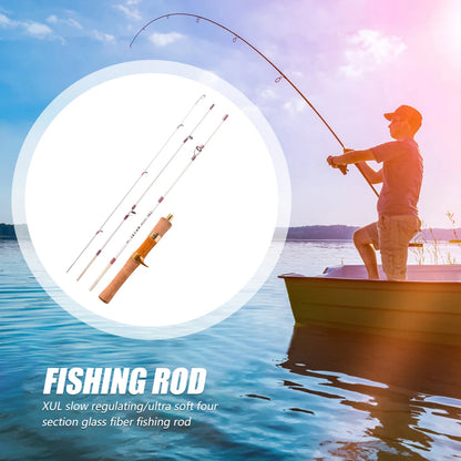 Telescopic Fishing Rod XUL Soft Ultralight Mini Fishing Pole Rotatable Portable Fishing Rods 4 Section Fiberglass Fishing Tackle