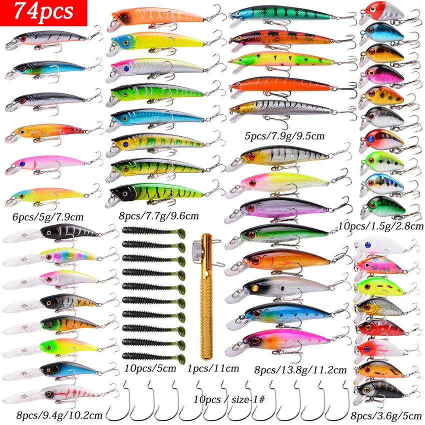 Mixed Fishing Lures Kit Lure Set Wobbler Crankbaits Swimbait Minnow Hard Baits Spiners Carp Fishing Tackle