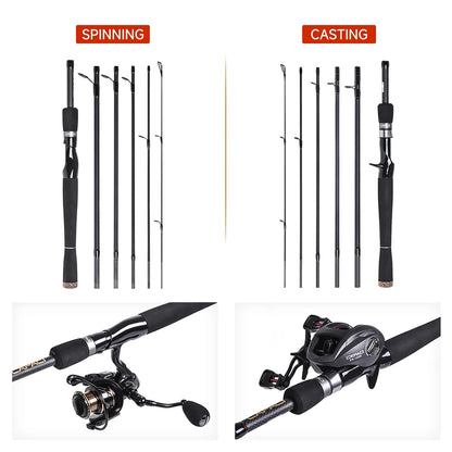 Professional Carbon Fiber Fishing Lure Rod 2.1/2.4/2.7M Ultra Light Spinning Casting Rod for Bass Pike Fishing Tackle Accessory