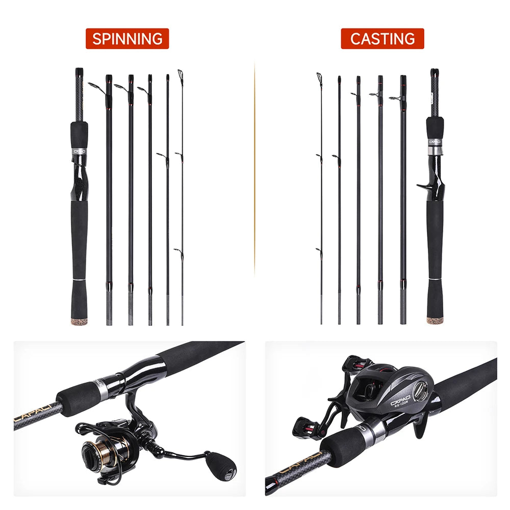 Professional Carbon Fiber Fishing Lure Rod 2.1/2.4/2.7M Ultra Light Spinning Casting Rod for Bass Pike Fishing Tackle Accessory