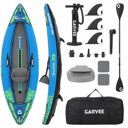 2 Person Inflatable Kayak Portable Fishing Touring Boat Heavy Duty Canoe With Seat Paddles Pump Outdoor Water Sports