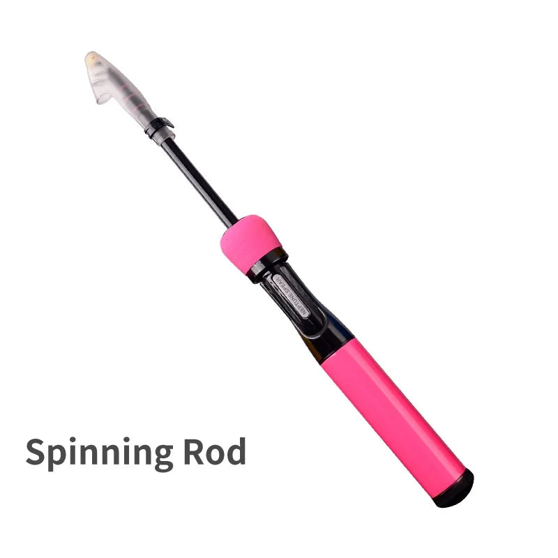 1.2m 1.5m Spinning Rod Carbon Fiber Ultralight Telescopic Casting Rod Kids Travel Mini Pole Fishing Reel Carp Fishing Tools