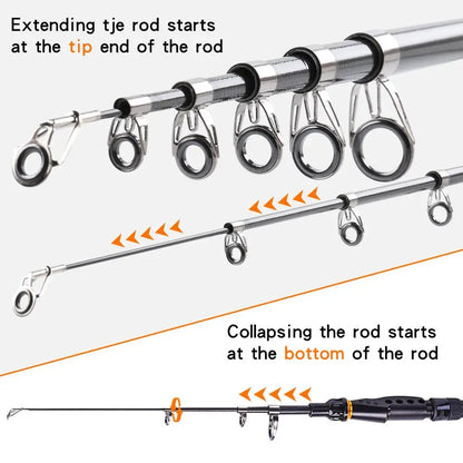 Sougayilang 99% Carbon Portable Telescopic Fishing Rod Spinning Fish Hand Fishing Tackle Casting Rod Good Carp Sea Fishing Pole